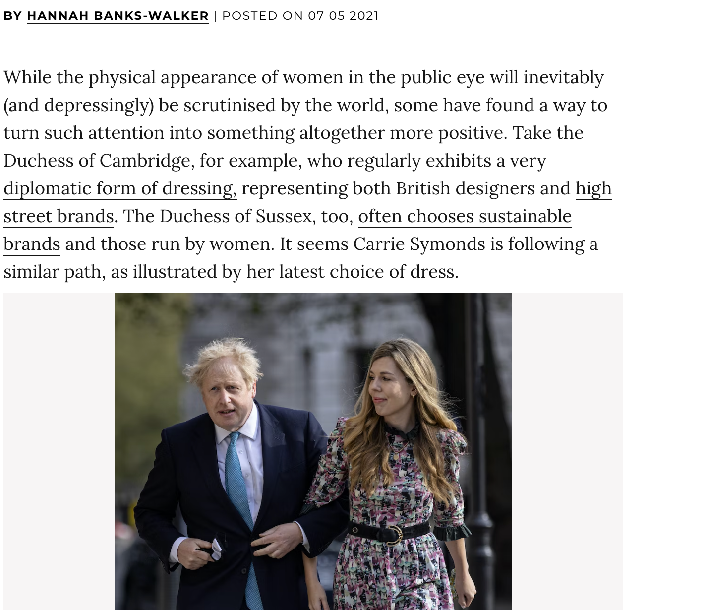 Carrie, PM's Fiance, goes to the polls in £395 ‘woke’ dress