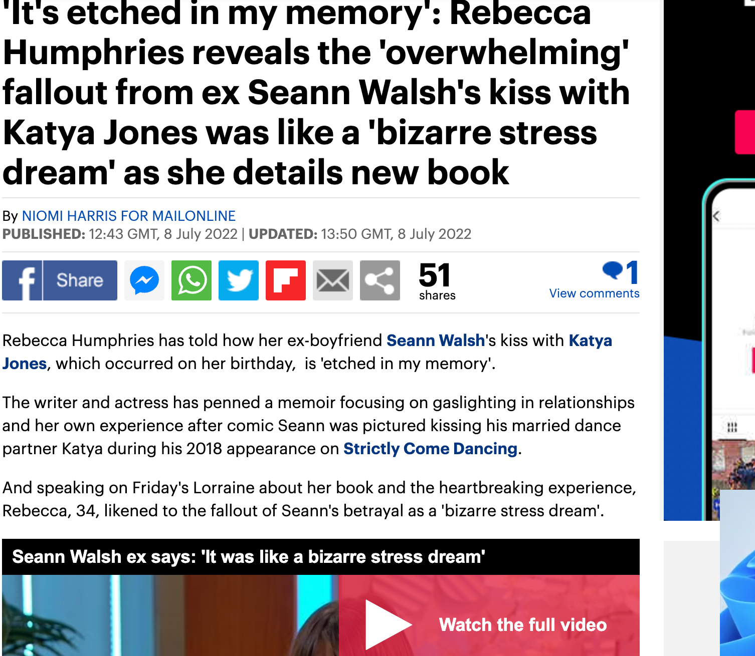 Rebecca Humphries: "It's etched in my memory"