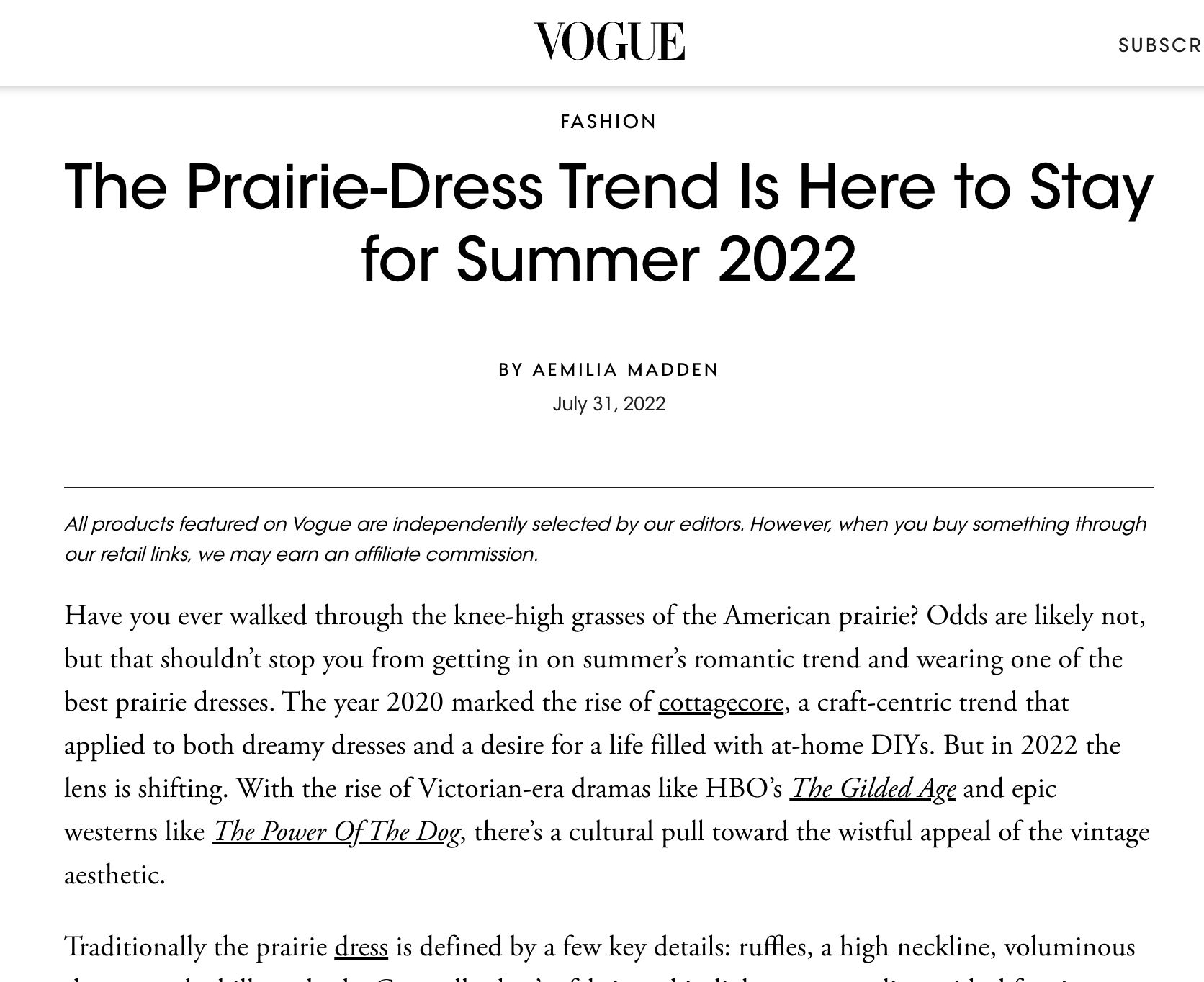 The Prairie-Dress Trend Is Here to Stay for Summer 2022