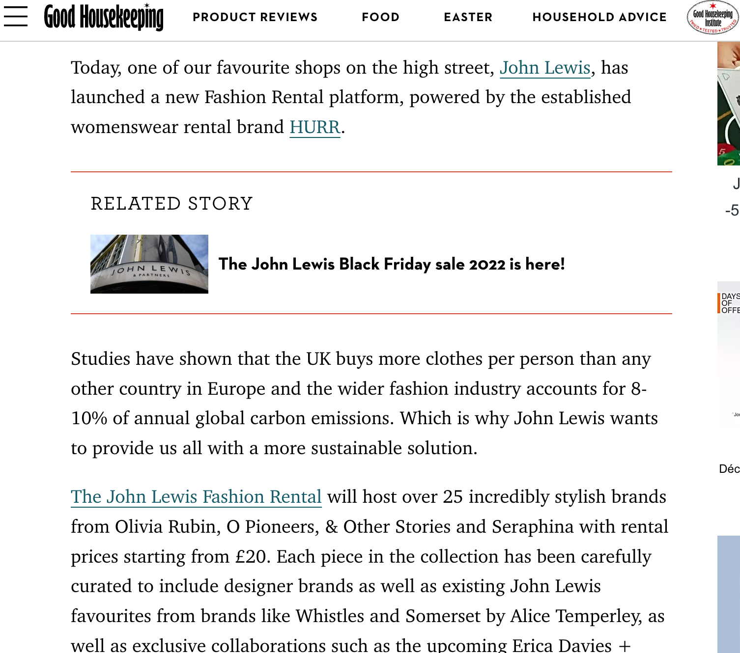 John Lewis launches new womenswear rental service