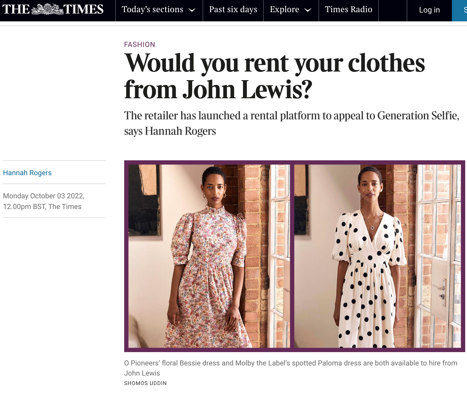 Would you rent your clothes from John Lewis?