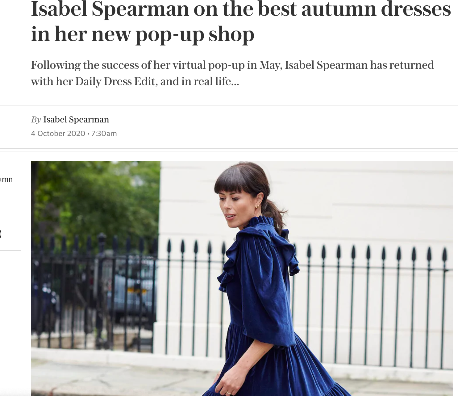 Isabel Spearman on the best autumn dresses in her new shop