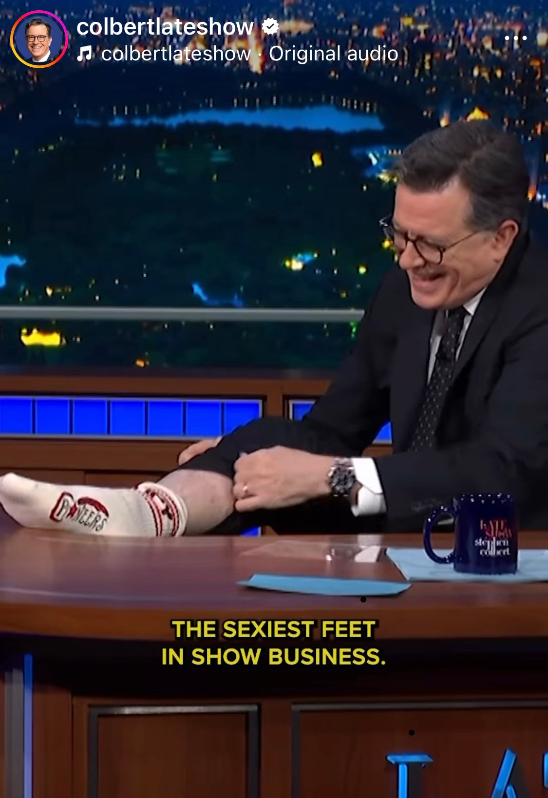 Stephen Colbert Show - Cate Blanchett shows off our socks!