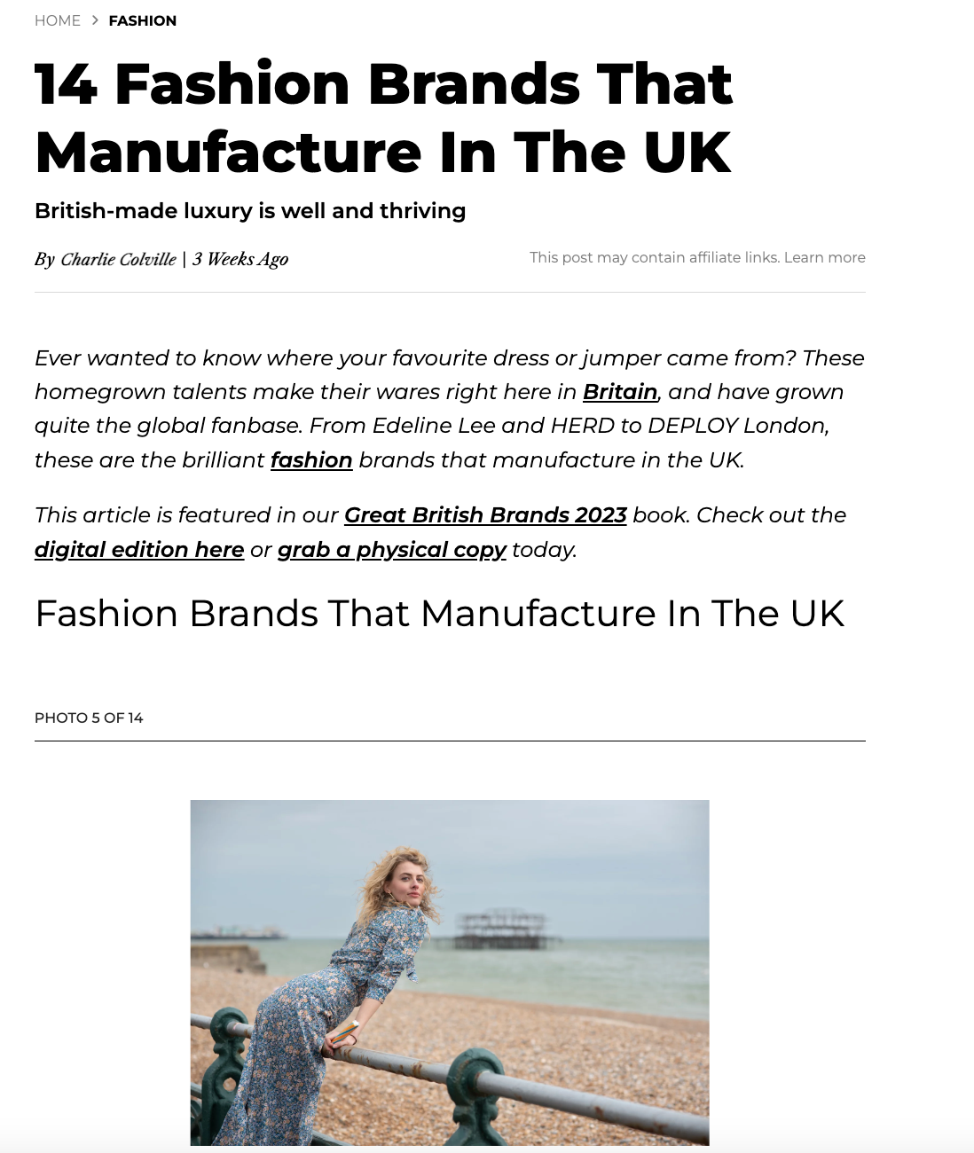 Country & Town House - 14 Fashion Brands That Manufacture in the UK