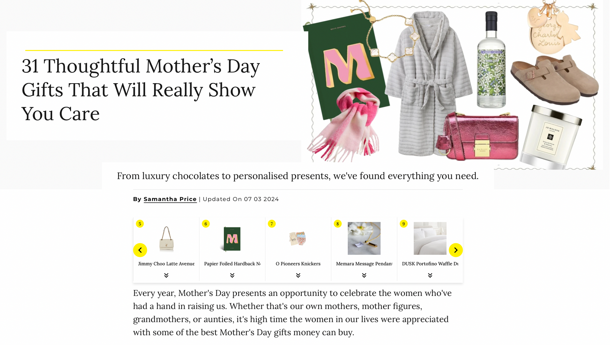 GRAZIA: 31 Thoughtful Mother's Day Gifts