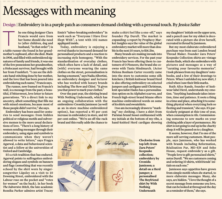 Financial Times Style: The Enduring Tradition of Embroidery