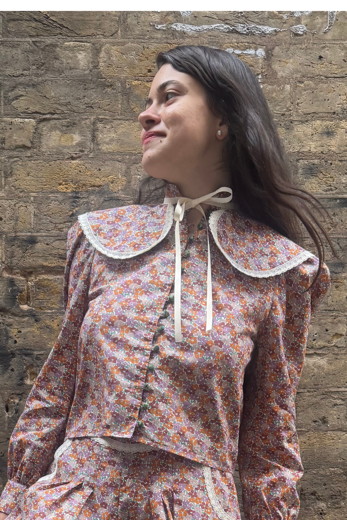 Audrey Blouse - Lilac/Orange