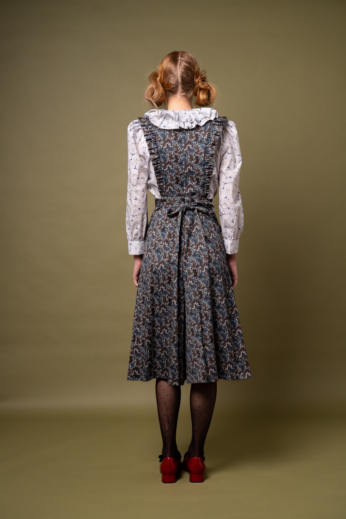 Janine Playsuit Teal Leaves