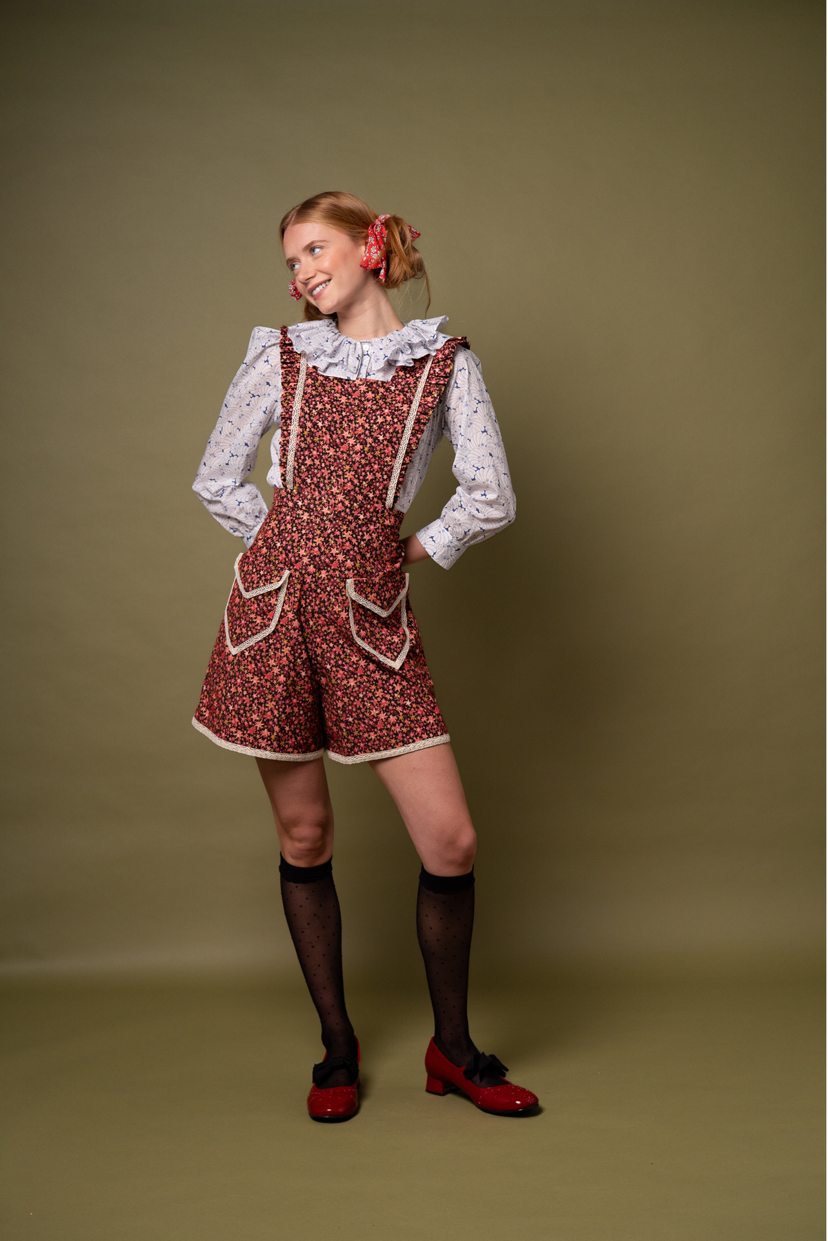 Doris Playsuit - Star Needlecord