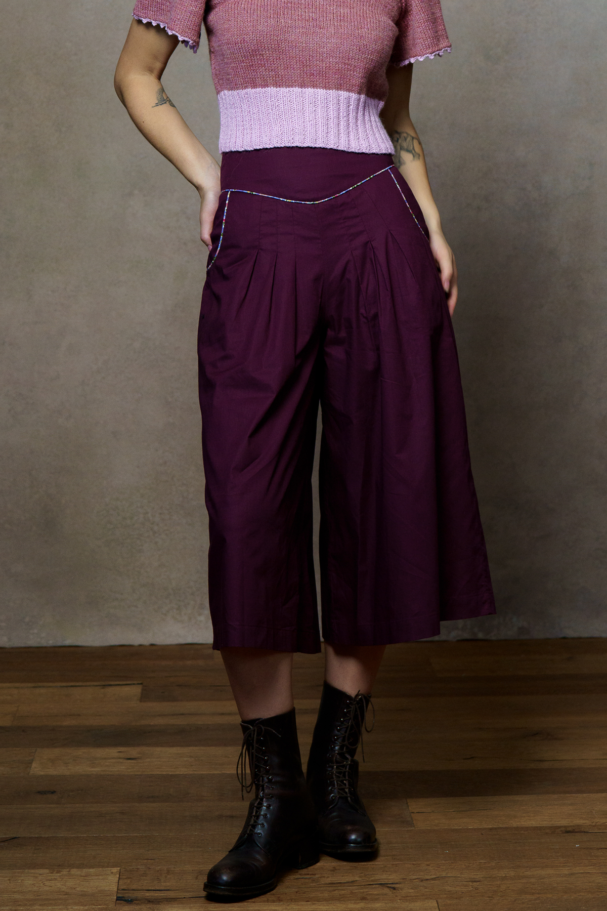 Addie Culottes - Burgundy