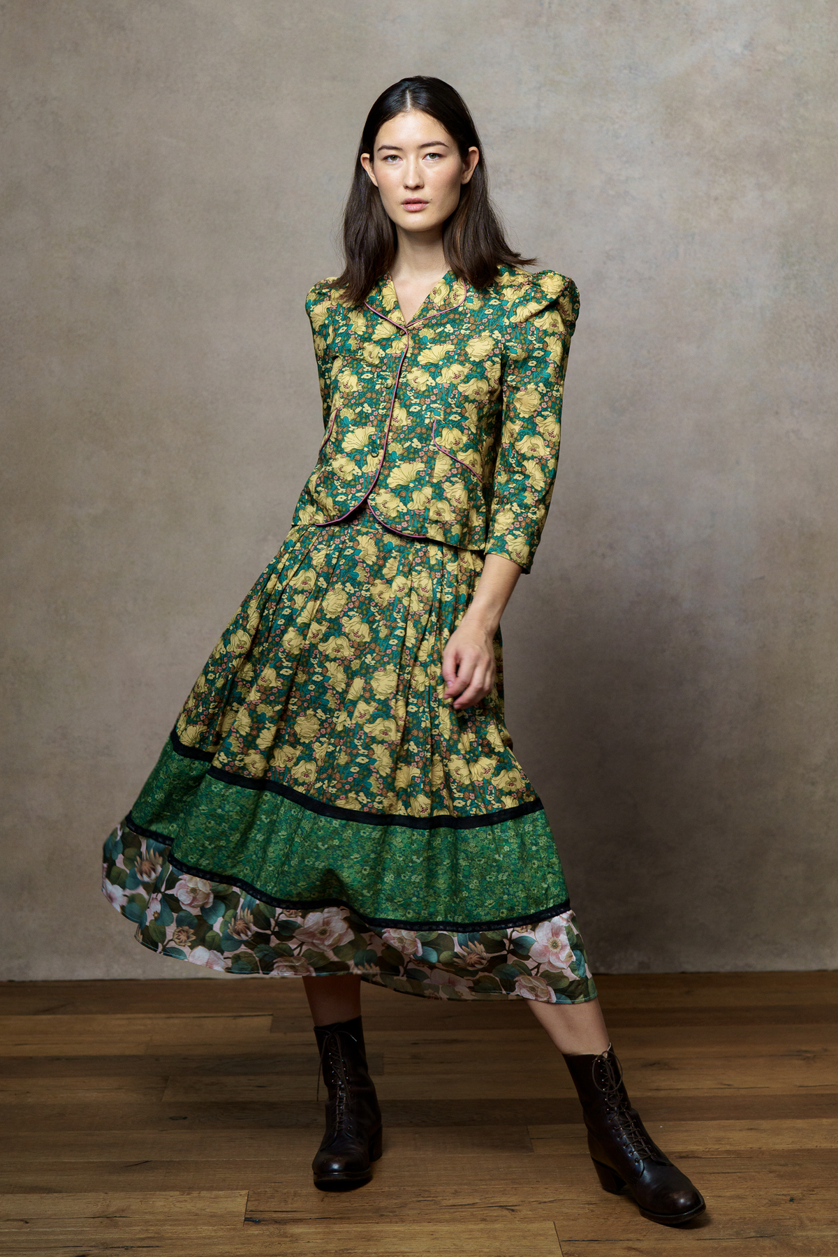 Amy Skirt - Green and Black