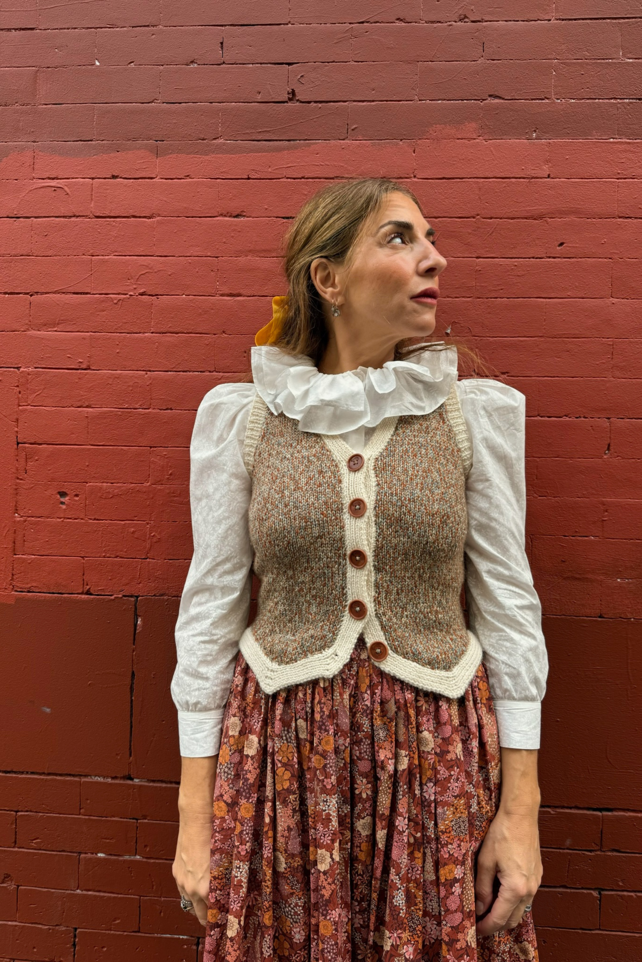 Shop Annie Waistcoat – Hand-Knitted in Rust - O Pioneers