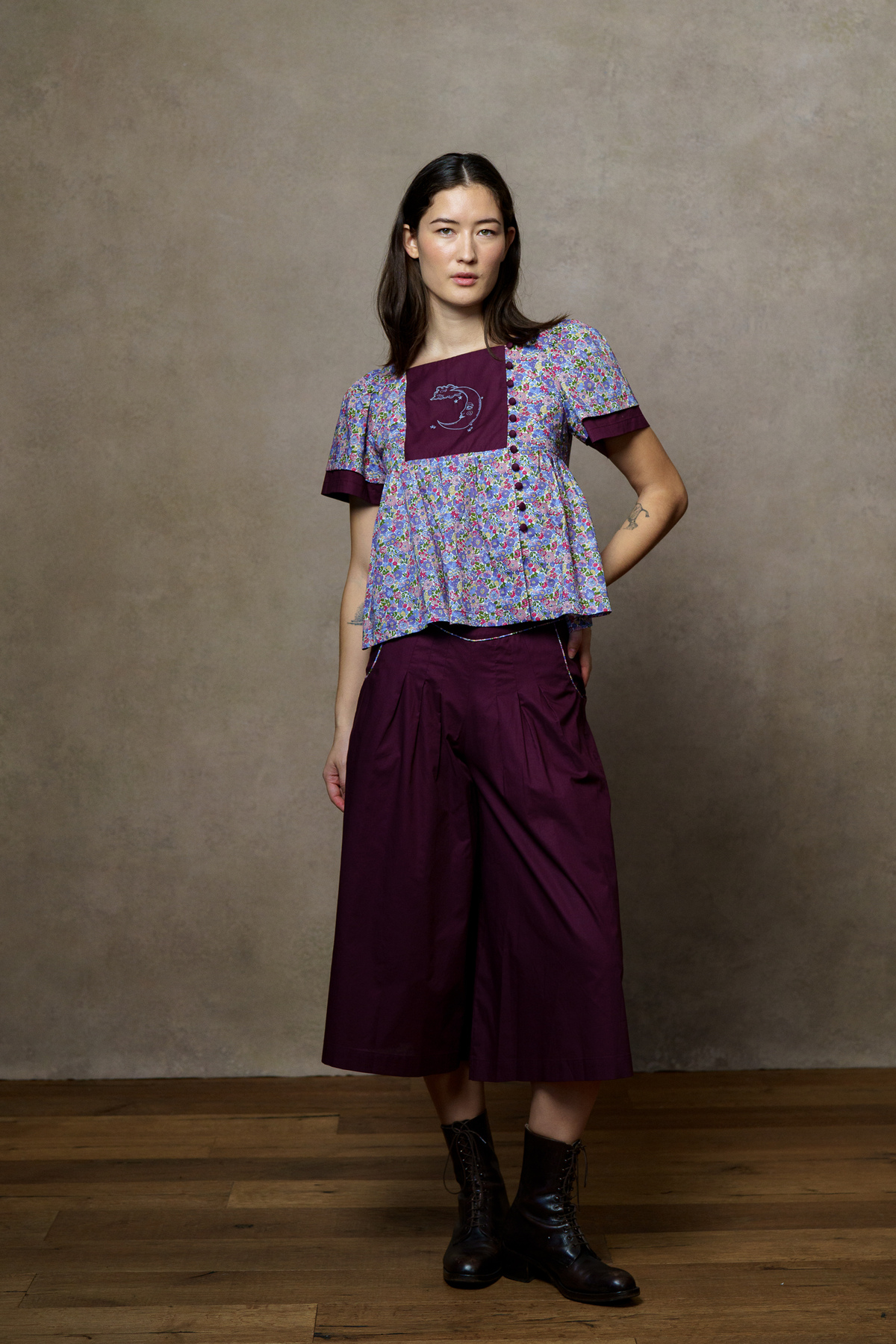 Addie Culottes - Burgundy