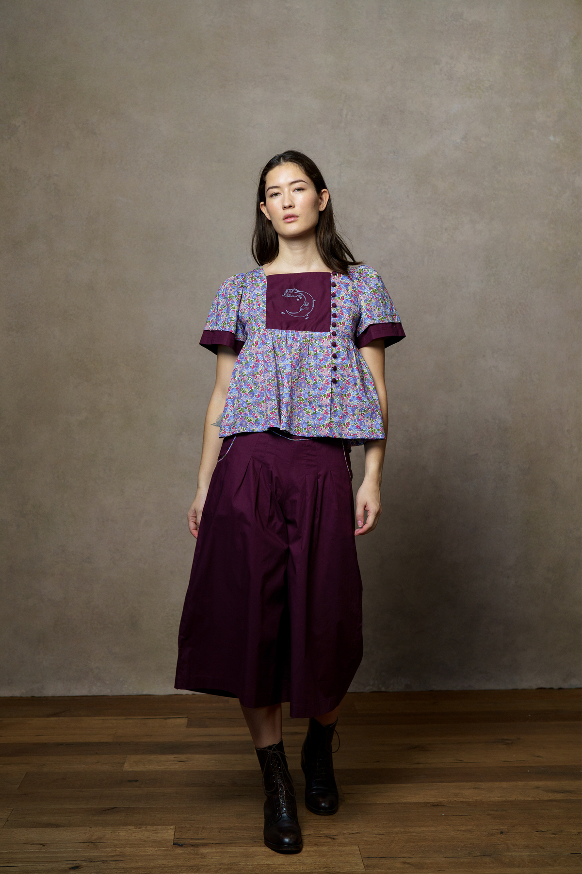 Addie Culottes - Burgundy