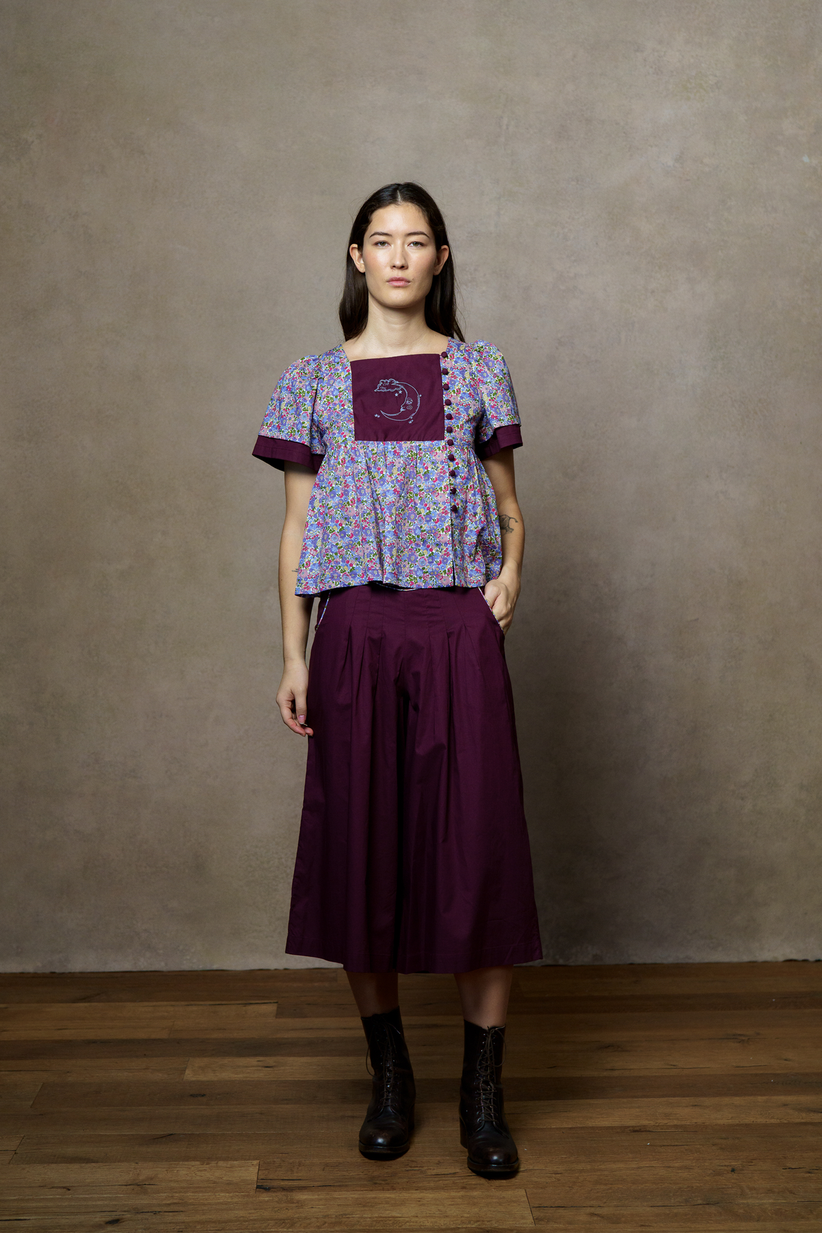 Addie Culottes - Burgundy