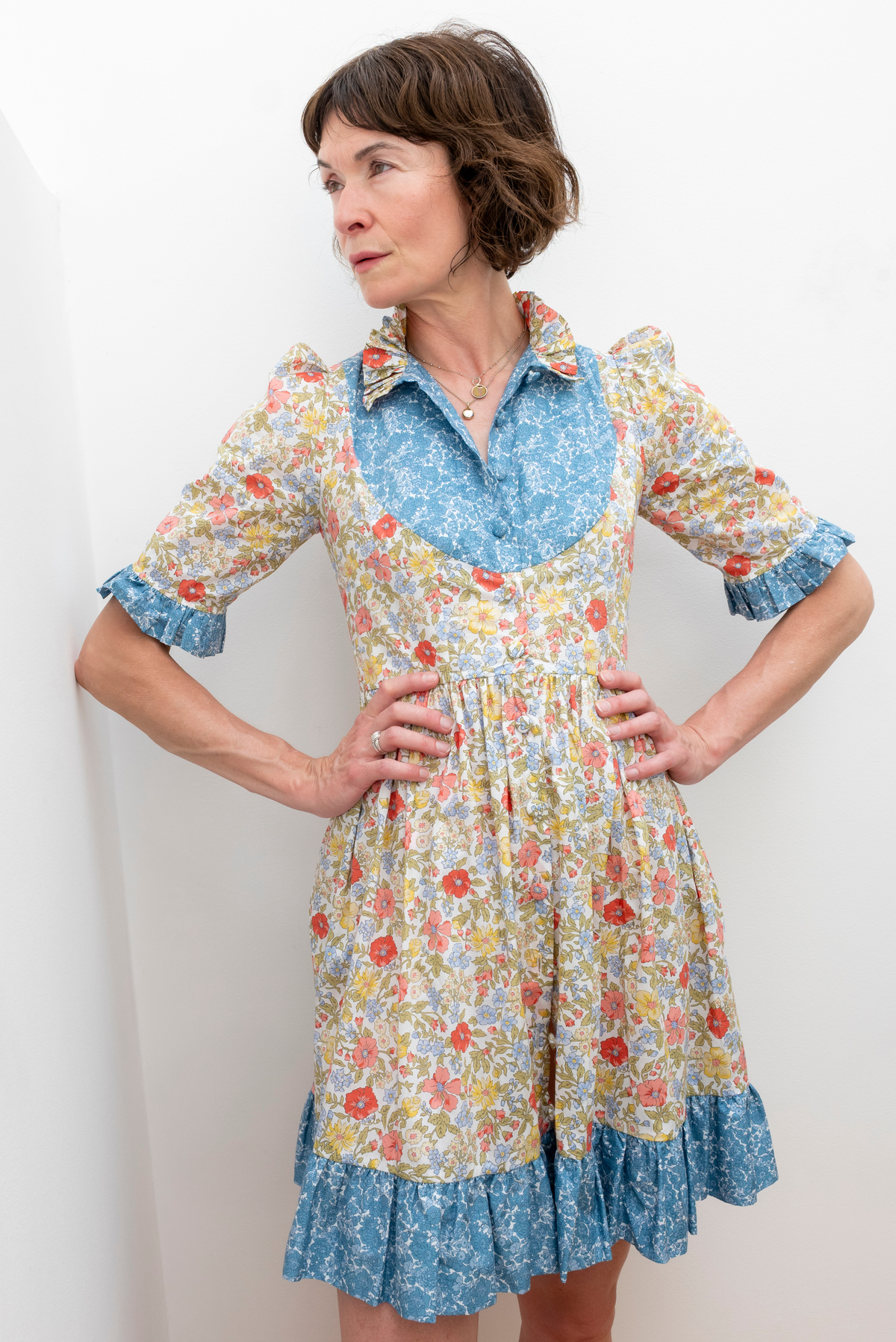 Tania Dress Short - Blue