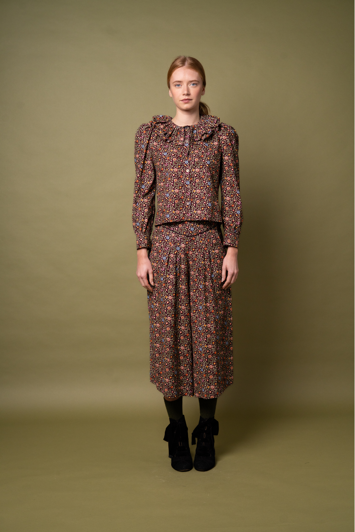 Pierrot Blouse - Mulberry Needlecord