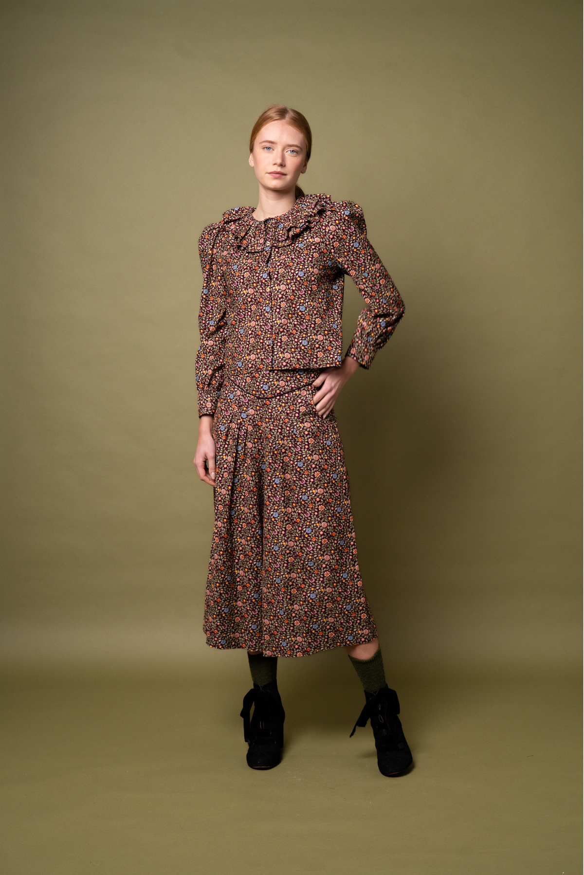 Pierrot Blouse - Mulberry Needlecord