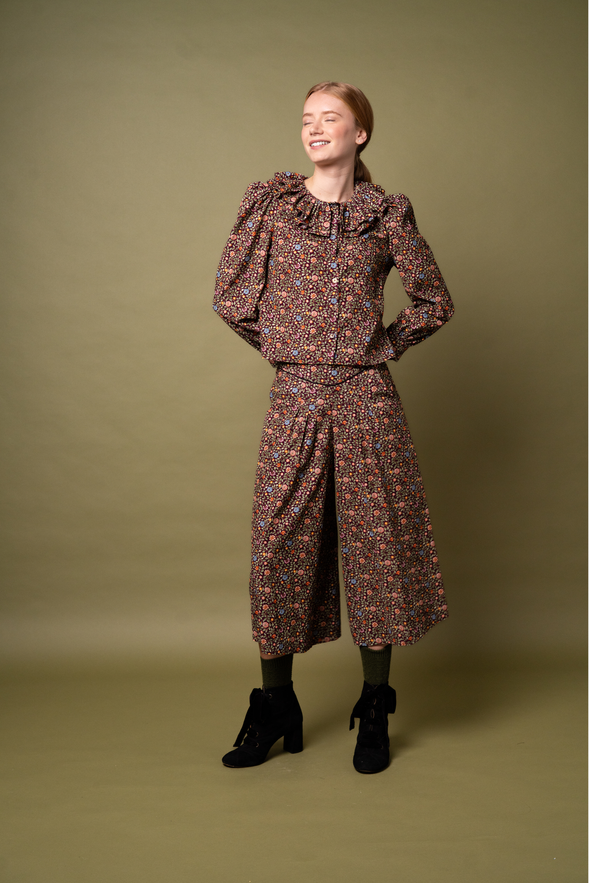 Pierrot Blouse - Mulberry Needlecord