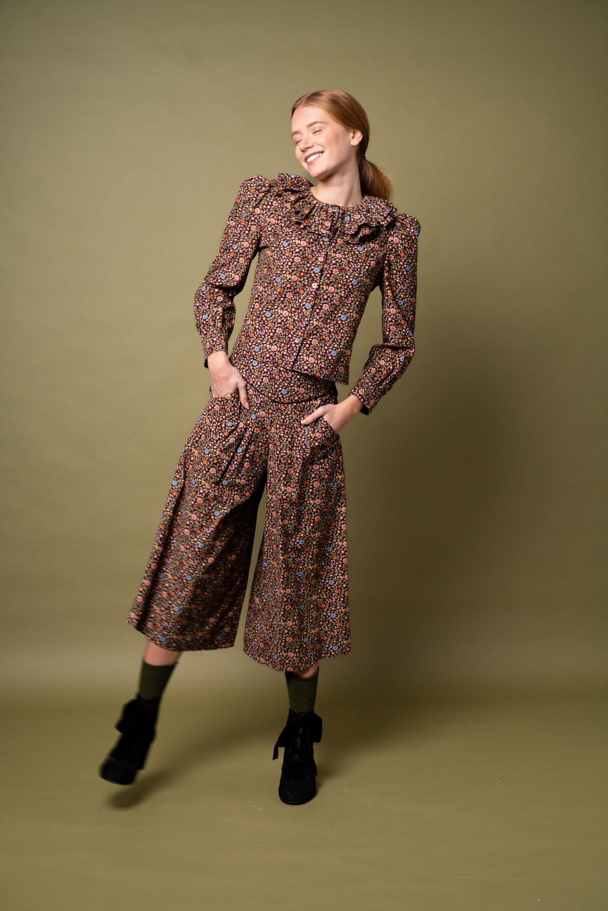 Pierrot Blouse - Mulberry Needlecord