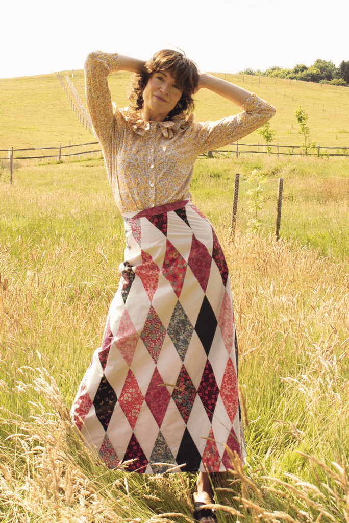 Patchwork Skirt Prairie Style Maxi Skirt Adelaide Recycled