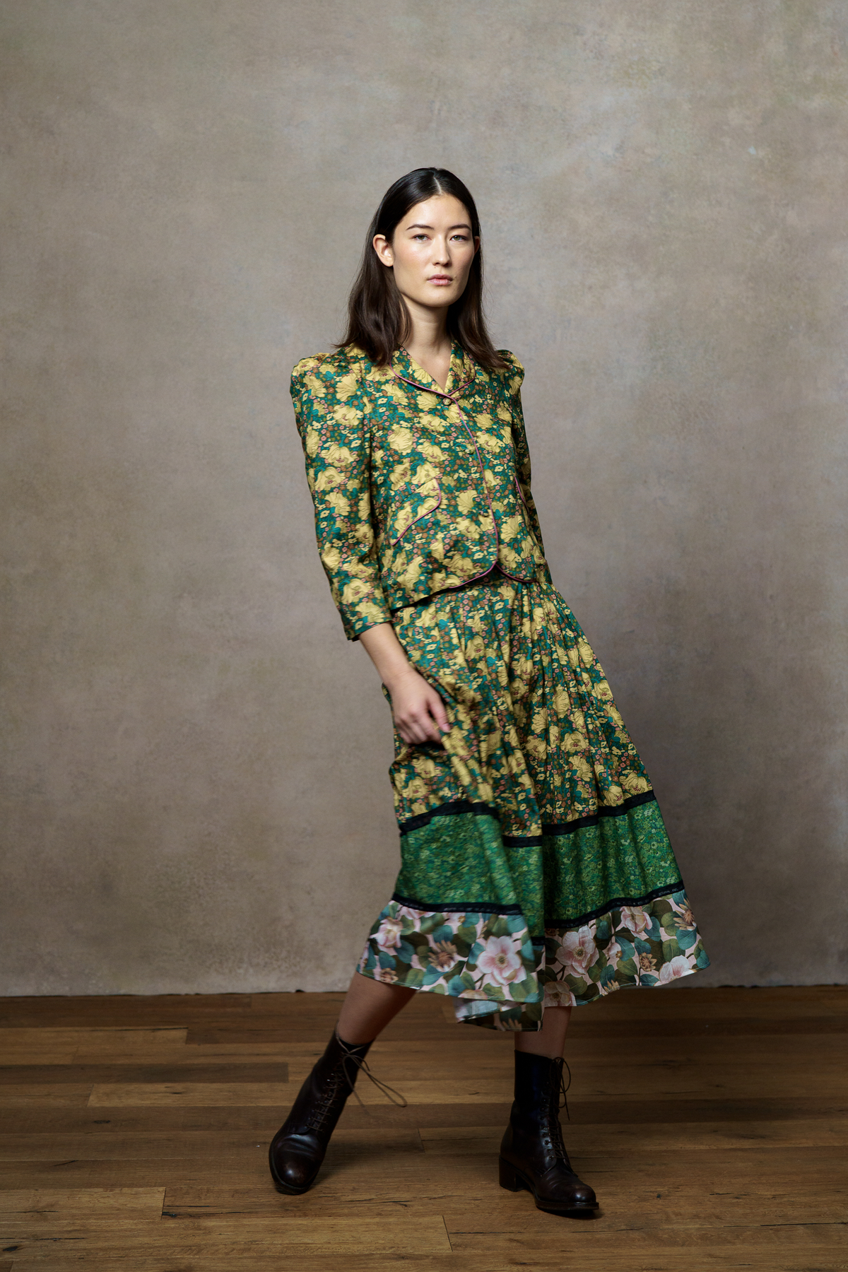 Amy Skirt - Green and Black