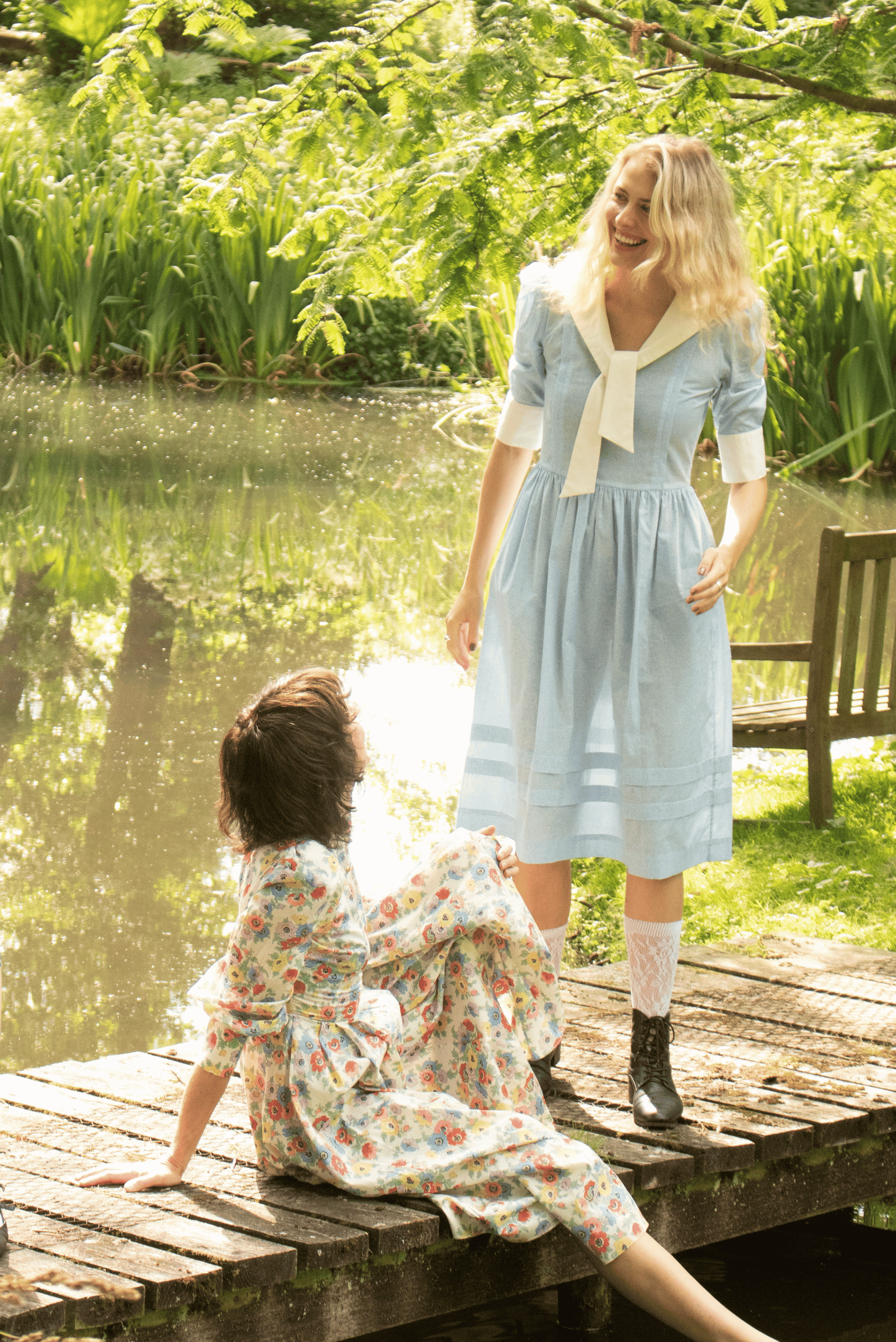 Shop Wendy Dress Light Blue Liberty Print Mid Sleeve - O Pioneers Shop Wendy Dress Light Blue Liberty Print Mid Sleeve - O Pioneers