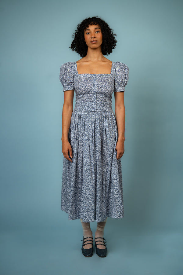 Mabel Top Blue and White