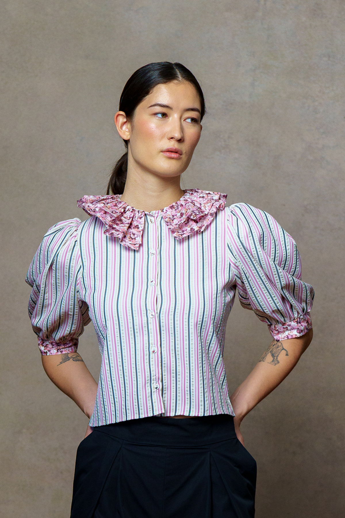 Pierrot Blouse - Stripe