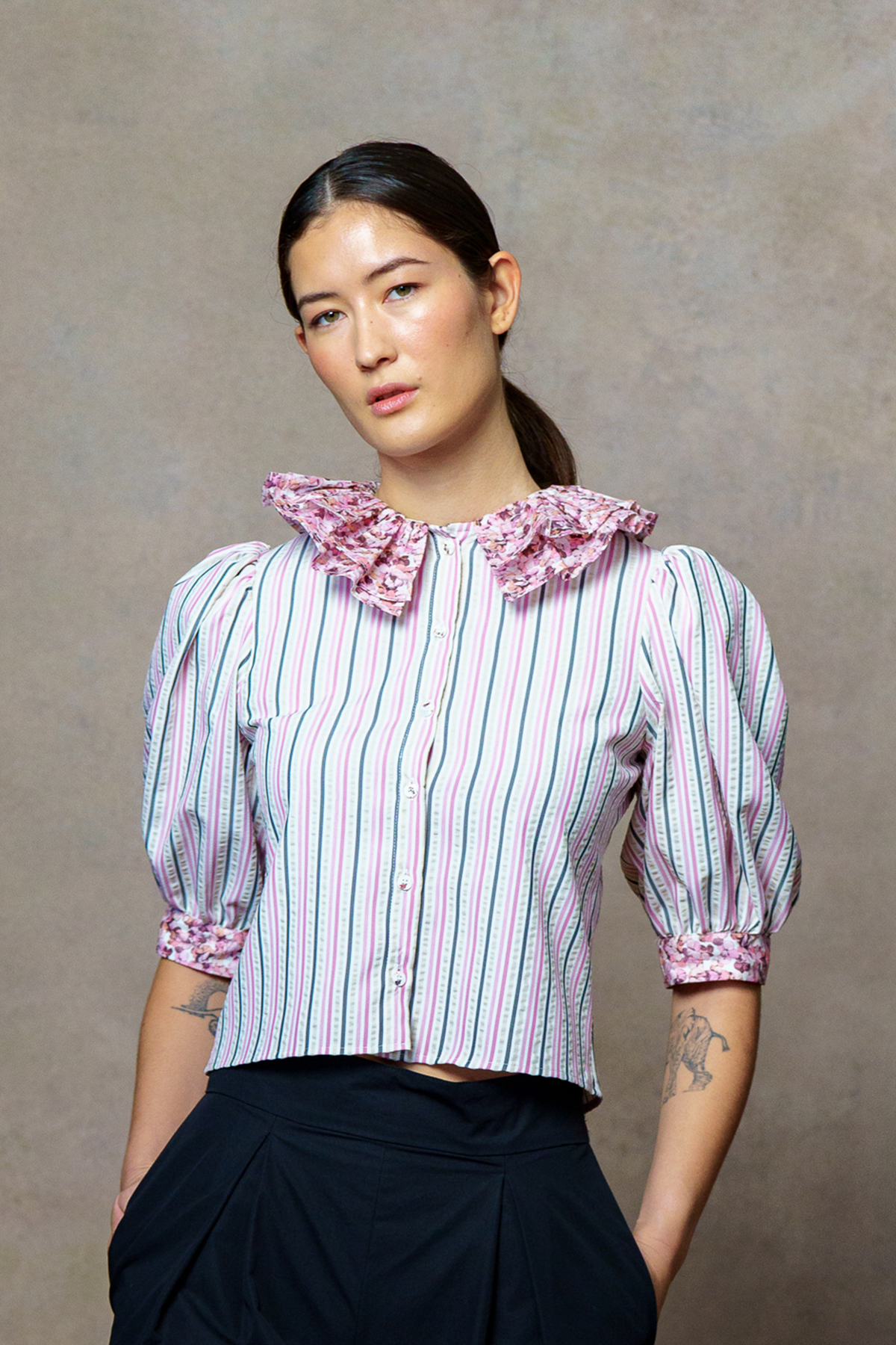 Pierrot Blouse - Stripe