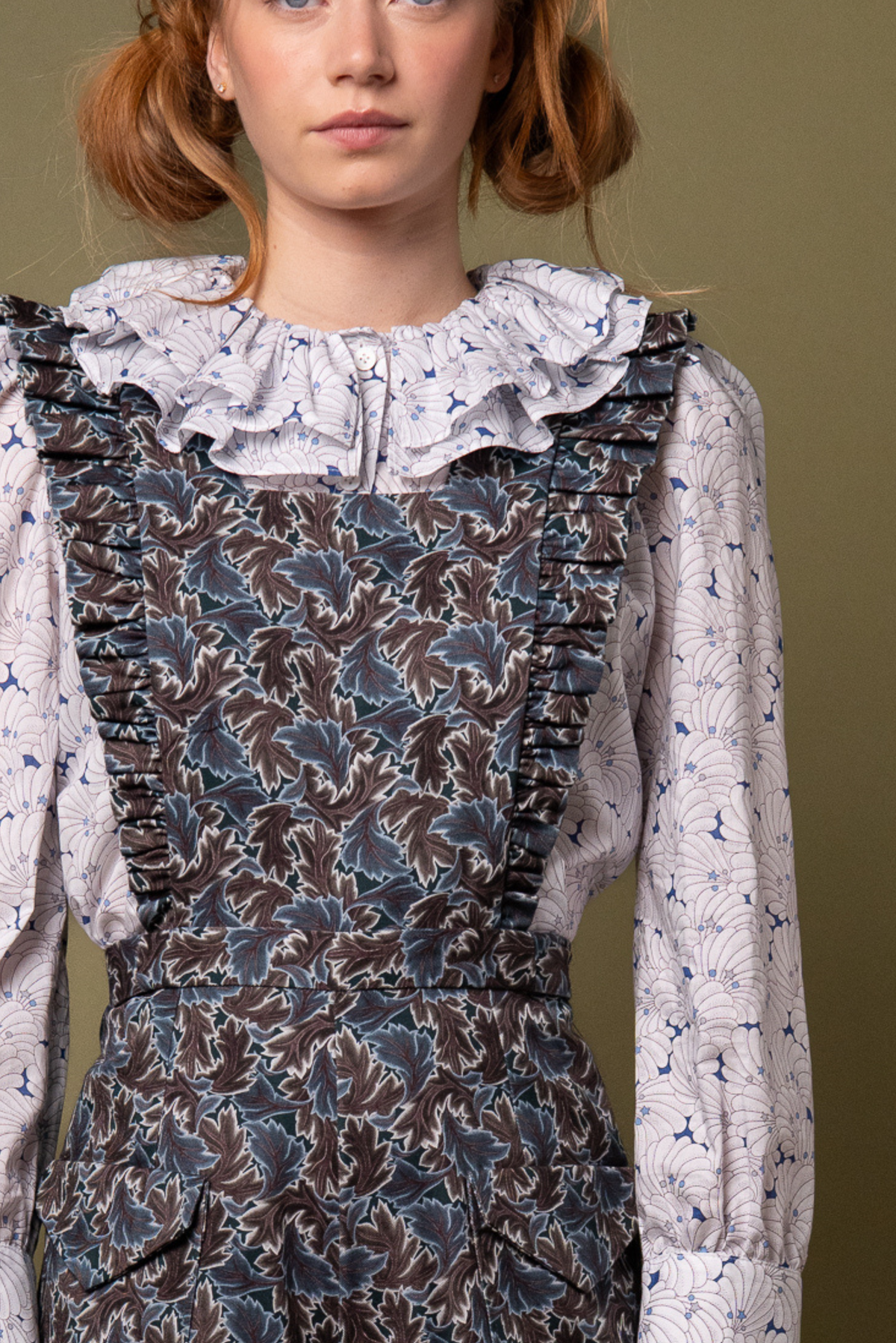 Pierrot Blouse - White/Blue